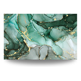 Quadro Decorativo Marmore Verde Ouro 90x60 Grande Sala Quart