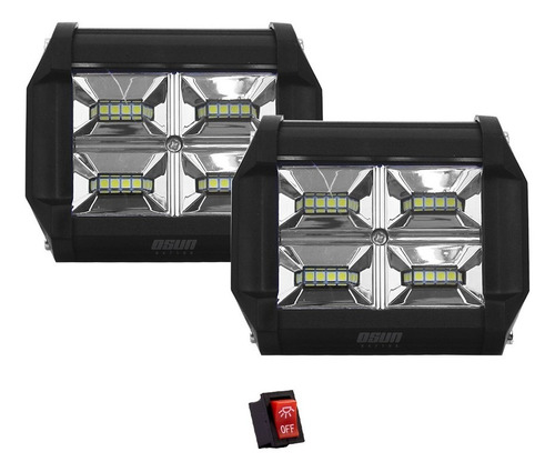 Par De Faros Led 4 PuLG Alta Intensidad 12 Led 36w C/estrobo