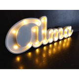 Nombre Luminoso Hueco Candy Luz Led  Babyshower Cartel