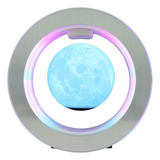 Lámpara De Luna Flotante 3d Ilusión Cambio De Color Mesa Luz