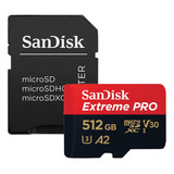 Cartão De Memória Micro Sd Sandisk 512gb Microsd 200mbs+adp