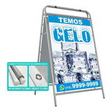 Banner Faixa Comércio Temos Gelo (interno/externo) 60x90 Cm