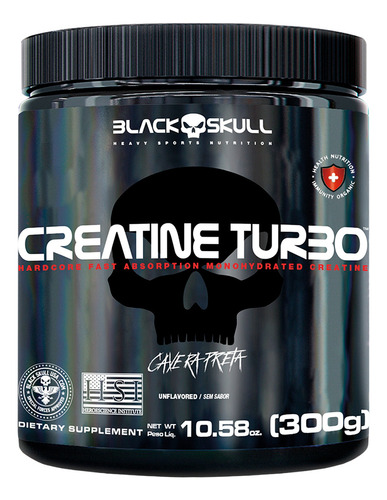 Creatina Black Skull 300g - Turbo Caveira Preta