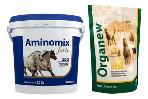 Aminomix Forte  Vitamínico 2,5kg + Organew 1kg - Vetnil
