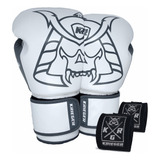 Luva De Boxe Muay Thai - Krieger Phantom Branca E Cinza