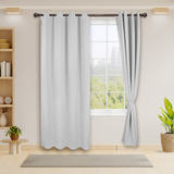 Cortinas Blackout Térmico Largas Lisa Opaca 95% Bloqueo Luz Color Blanco