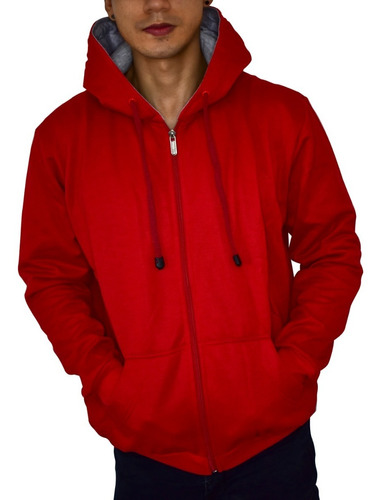 Buzo, Saco Capucha Cierre Rojo Ropa Unisex