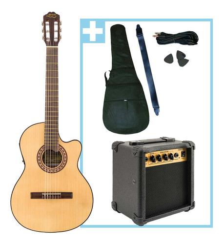 Guitarra Clasica Electroacustica Gracia M10eq + Amplificador