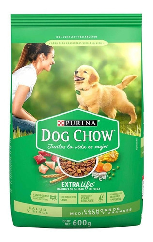 Dog Chow Cachorro Puppy Raza Mediana Y Grande 600 Grs.