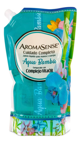 Jabon Liquido Aqua Bambu X800ml Aromasen - mL a $37