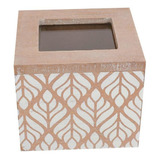 Caja De Té Madera Diseño 9.5x8.5x8.5cm