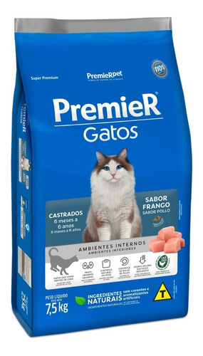 Alimento Para Gato Castrado Premier Pollo 7,5 Kg