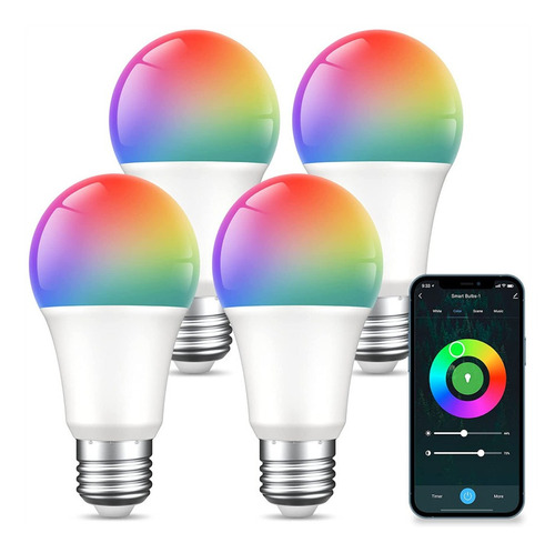 Bombillo Led Inteligente Wifi Multicolor Alexa Y Google Home