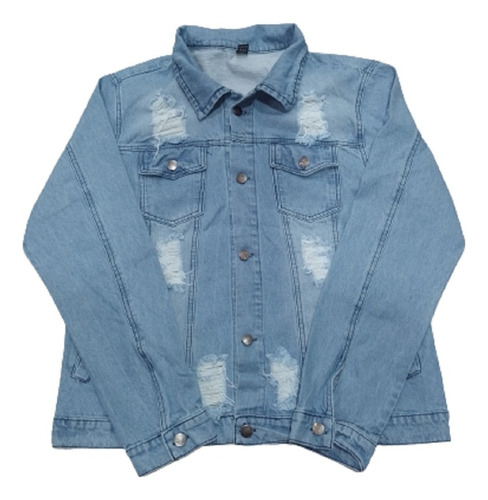 Campera Mom Juvenil Rotura Hombre Talles Especiales Jeans