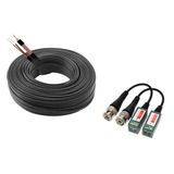 Cabo Coaxial Cftv Preto 90% Malha 100mts C/ Ballun P1p1ba