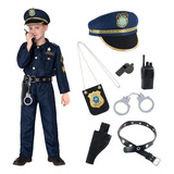 Conjunto De Uniforme Policial Infantil Com Fantasia Policial