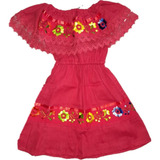 Vestido Artesanal Campesina Para  Niña  Talla 1 A  La  10