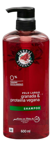  Shampoo Herbal Essences Pelo Largo Granada Y Proteina Vegana 600ml