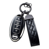 Compatible Con Nissan Key Fob Cover 4 Botón Auto Start Soft 