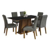 Juego Comedor Mesa Tapa Madera 6 Sillas Britney Madesa M/n/p