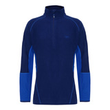 Poleron Hombre Jacarandá Nano-f 1/4 Zip Azul Lippi