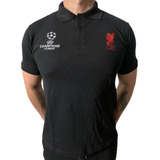 Camiseta Tipo Polo Liverpool, Champions Logos Bordados