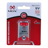 Bateria Recarregável 9v 240mah Mox P/ Microfone Brinquedo