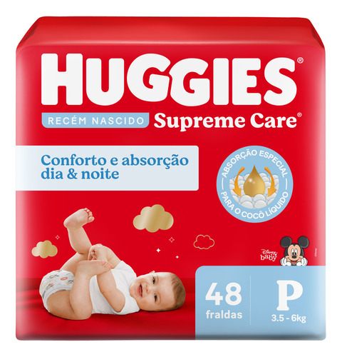 Huggies Fraldas Supreme Care Recém Nascido P 48 Unidades