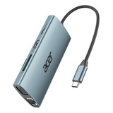 Hub Usb C Acer 9 En 1 Con 4k Hdmi, Usb-a 3.1, Carga Pad De 1