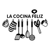 Vinilo Adhesivo Decorativo Pared Frase: La Cocina Feliz 85cm