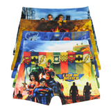 Kit 3 Cueca Boxer Infantil Estampada Personagem, Atacado