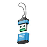 Mini Adaptador Lector De Tarjetass Micro Sd Azul