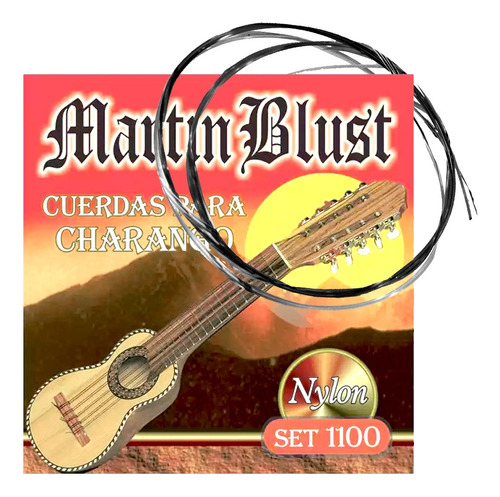 Encordado Para Charango Nylon Negro Martin Blust