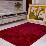 Tapete Sala Quarto Peludo 1,00x1,50 Shaggy Casa Laura Enxovais Bordo