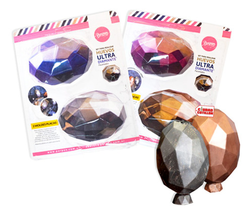 Molde Huevo Pascua Ultra Diamante 12cm Parpen Color Transparente