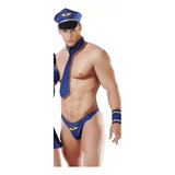 Disfraz De Piloto Avion Comandante Sexy Para Hombre 4 Piezas