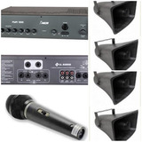 Corneta Balde Fibrasom G085 (4pç) + Amplificador + Microfone
