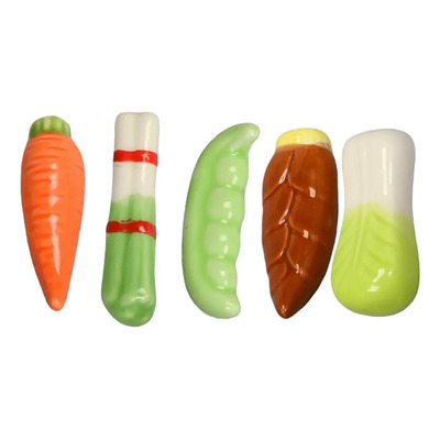 Soporte De Cerámica Para Palillos Con Diseño De Verduras, 5