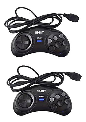 Controlador De Juego De 2 Piezas Para Sega Genesis Para 16 B