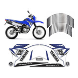 Kit Adesivos Carenagem E Friso Yamaha Lander Xtz 250 Azul