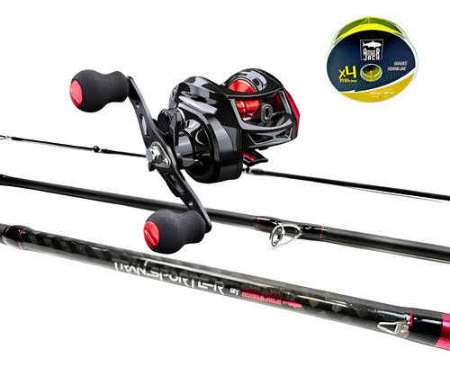 Combo Baitcast Amberjack 2.10mts 1.80 Mts 3 Tramos + Multi