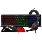 Combo Kit Gamer Mouse Teclado 1600dpi Headset Mousepad