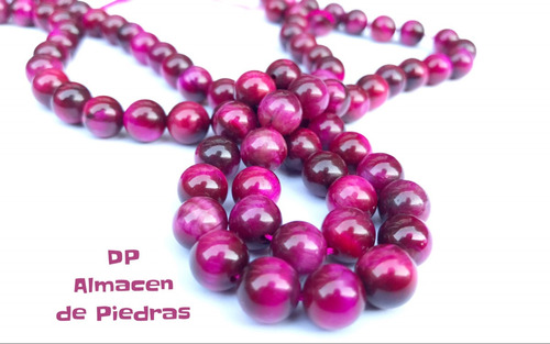 Perlas De Piedra Ojo De Tigre Purpura 8mm