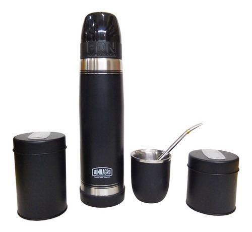 Set Matero 1 - Termo Negro + Mate + B340 + Latas - Fdn