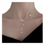 Collar Luna Y Estrellas Plata 925 Mujer Regalo+ Joyero