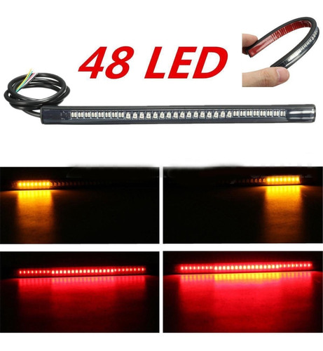 Tira Led Luz Stop Giros Guiños Universal Moto Cafe Racer 