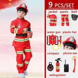 Disfraz De Cosplay Para Niños, Uniforme De Bombero Para Niña