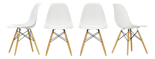 Silla Eames X4 Comedor Plastico Patas Madera Diseño Baires4