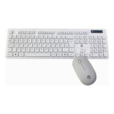 Kit Teclado E Mouse Sem Fio Usb Branco Brazil Pc Bpc-5269