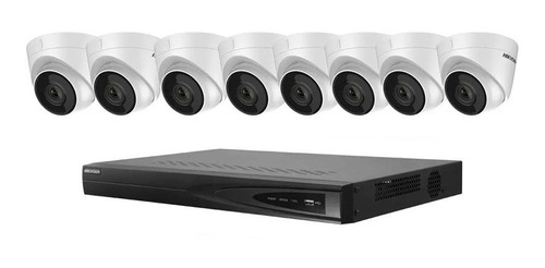 Camara Seguridad Kit Ip Full Poe Hikvision Nvr 16 + 8 Dom 2m